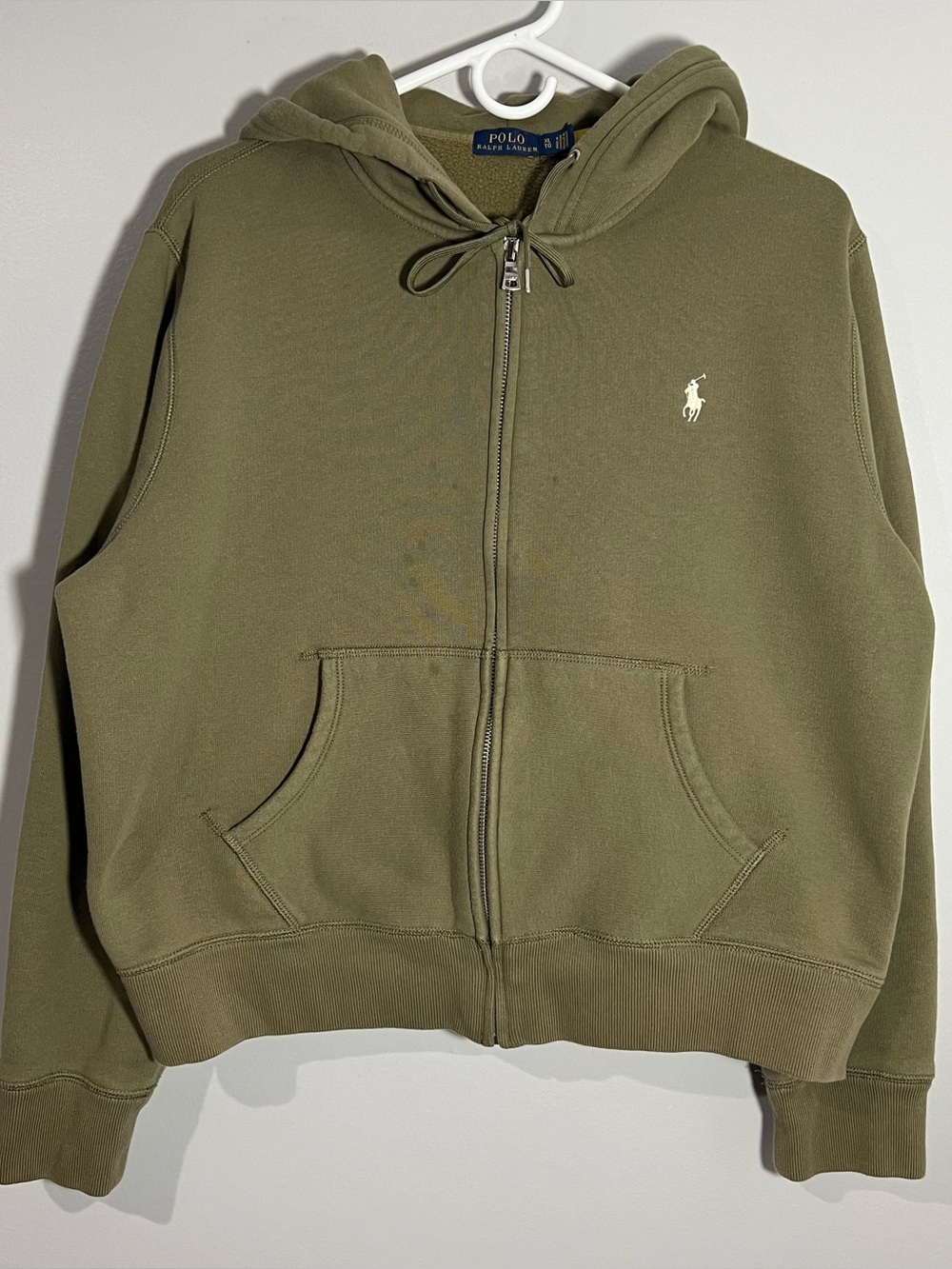 Polo Ralph Lauren Olive Green Long Sleeve Full Zip Hoodie Jacket Womens XL